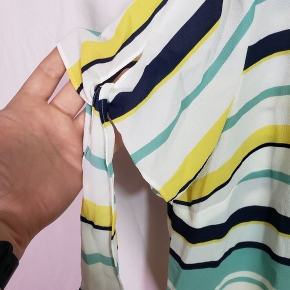 Charter Club Cloud Combo Tie Sleeve Top (AJ) - Picture 3 of 8